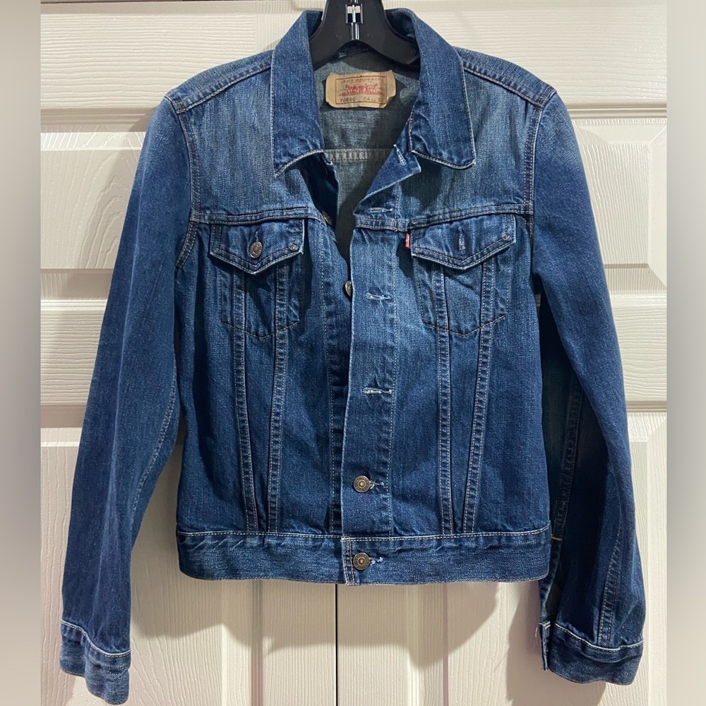 Vintage LEVI'S Womens Denim Trucker Jacket 70590 04 Size S Excellent Condition
